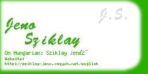 jeno sziklay business card